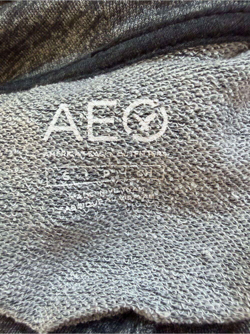 AEO American Eagle Womens Full Zip Hoodie Size S Grey 3/4 Sleeves Y2K Style READ - Picture 2 of 6